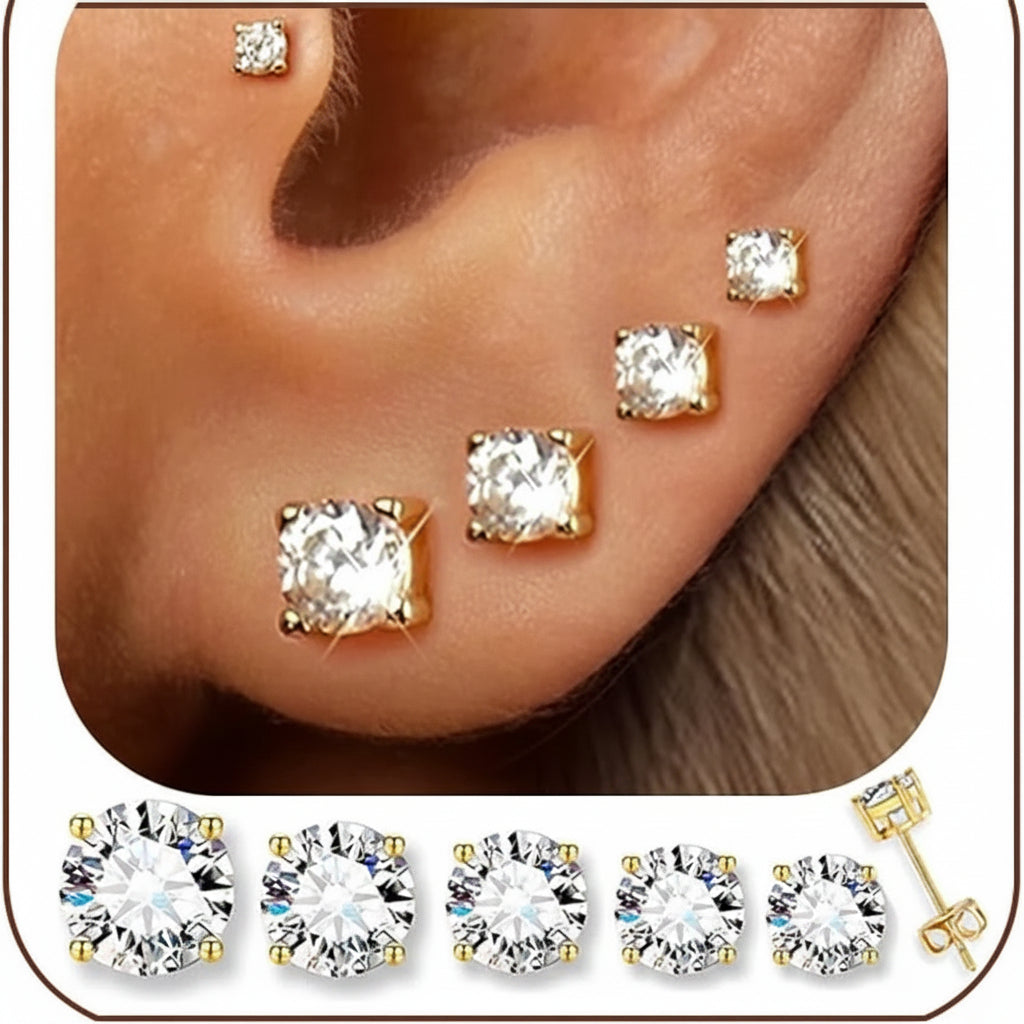 Stud Zircon Earing Pack Of 3